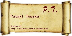 Pataki Toszka névjegykártya